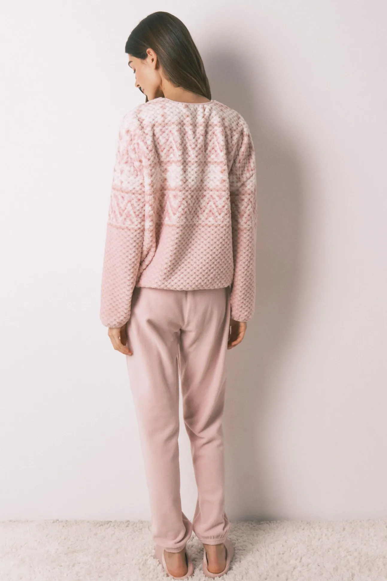 Pijama comprido polar rosa