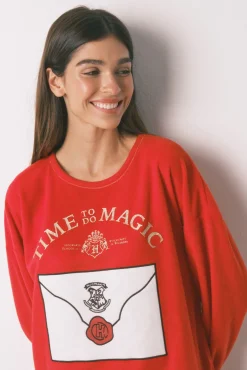 Pijama comprido polar suave estampado Harry Potter