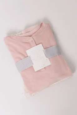 Pijama comprido polar suave rosa