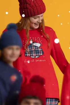 Pijama comprido Snoopy xadrez 100% algodão