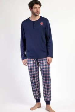 Pijama comprido Snoopy xadrez 100% algodão