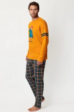 Pijama comprido xadrez Paddington para homem