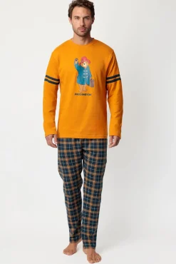 Pijama comprido xadrez Paddington para homem