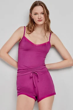 pijama de alças azul