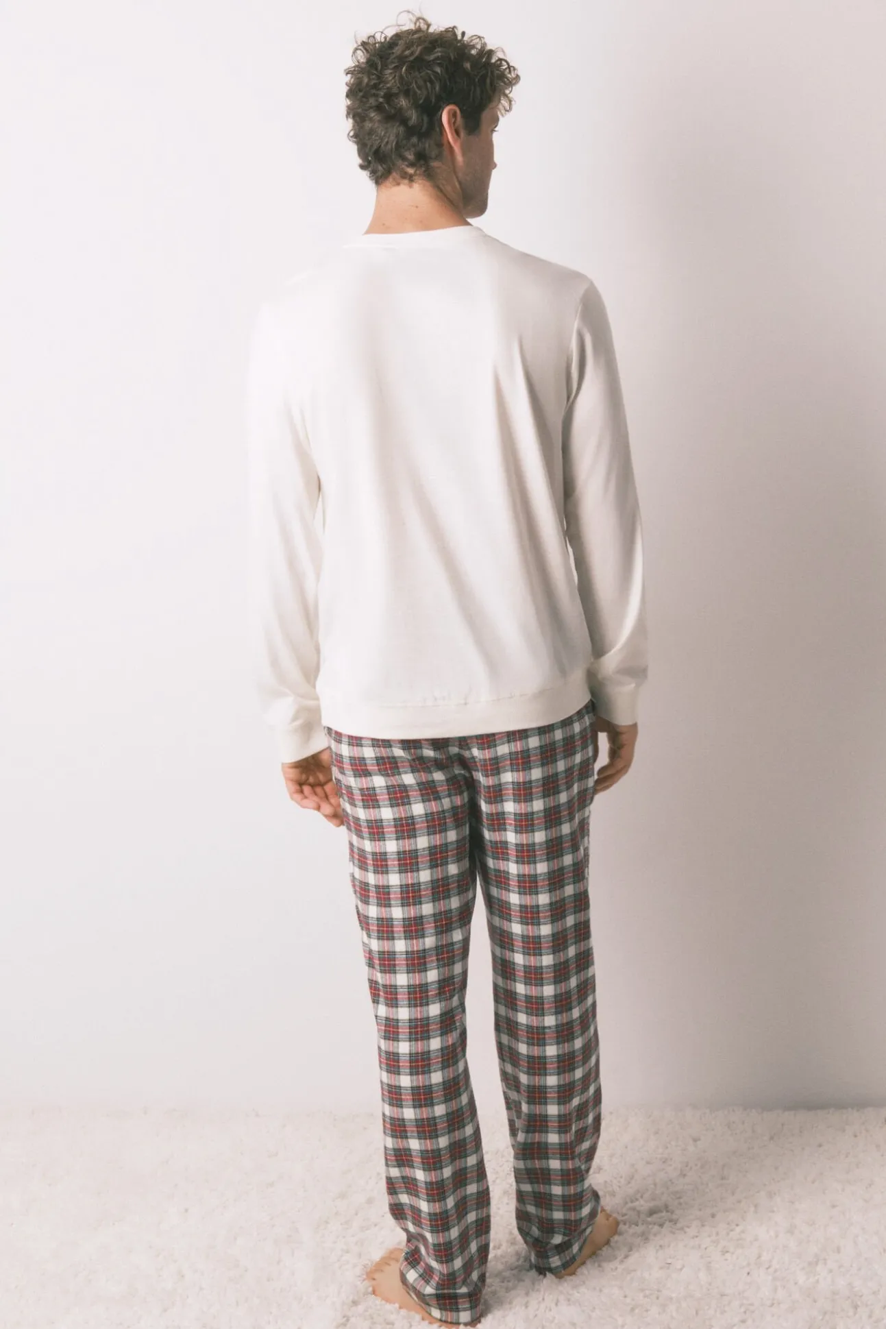Pijama de homem comprido 100% algodão xadrez
