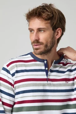Pijama de malha riscas multicolorida Kiff Kiff
