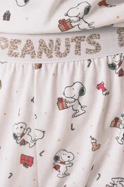 Pijama longo 100% algodão branco Snoopy