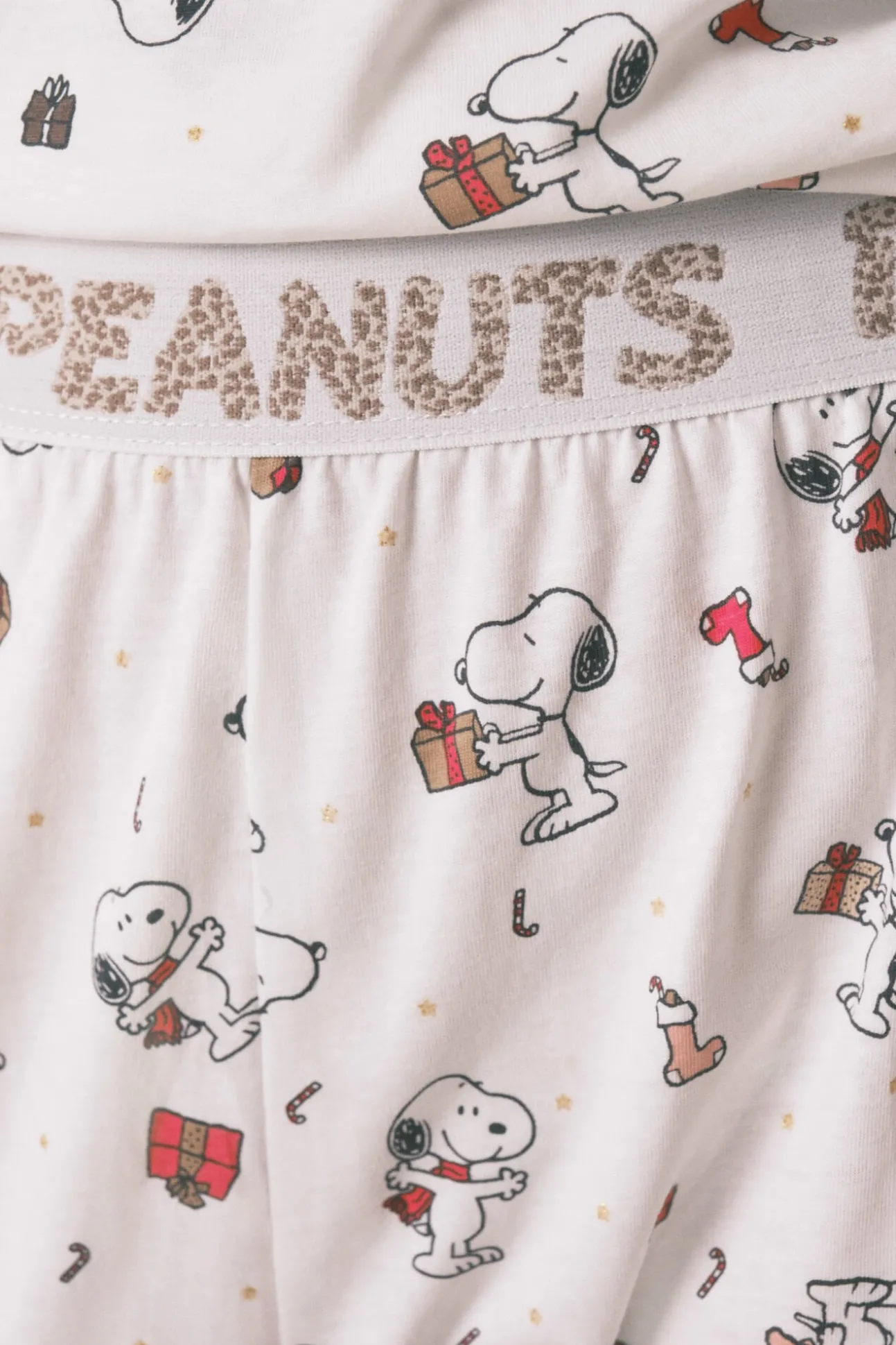 Pijama longo 100% algodão branco Snoopy