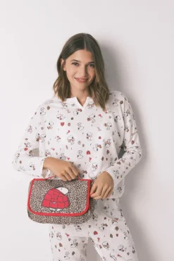 Pijama longo 100% algodão branco Snoopy