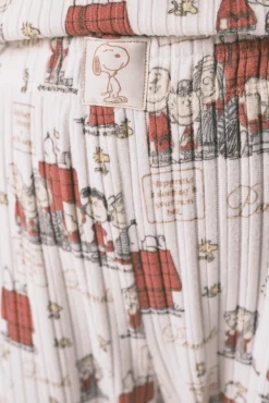 Pijama longo em canelada extrassuave branco do Snoopy