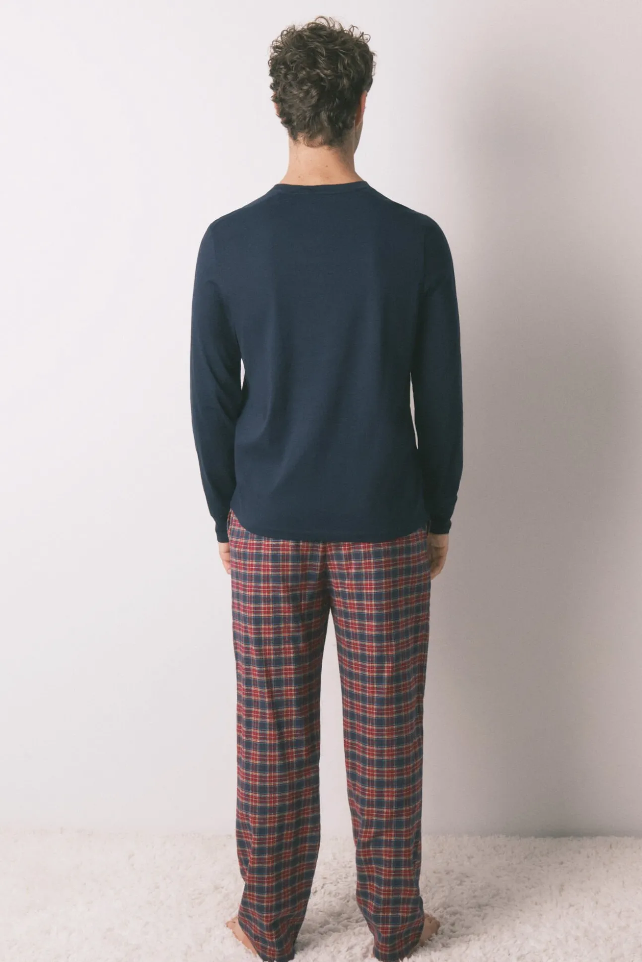 Pijama xadrez masculino 100% algodão