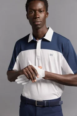 Pólo de golfe contrastante