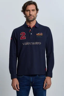 Polo azul marinho modelo cavalo