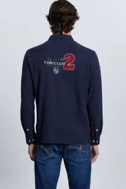 Polo azul marinho modelo cavalo