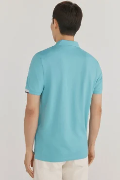 Polo com punhos contrastantes