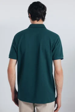 Polo piqué chique com gola canelada de corte regular