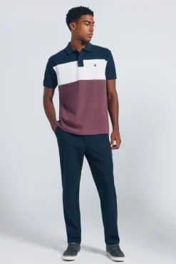 Polo piqué color block de corte regular