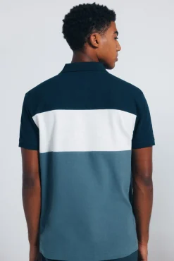 Polo piqué color block de corte regular