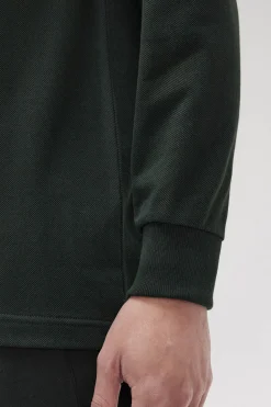 Polo piqué de manga comprida masculina