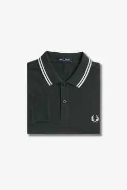 Polo piqué de manga comprida masculina