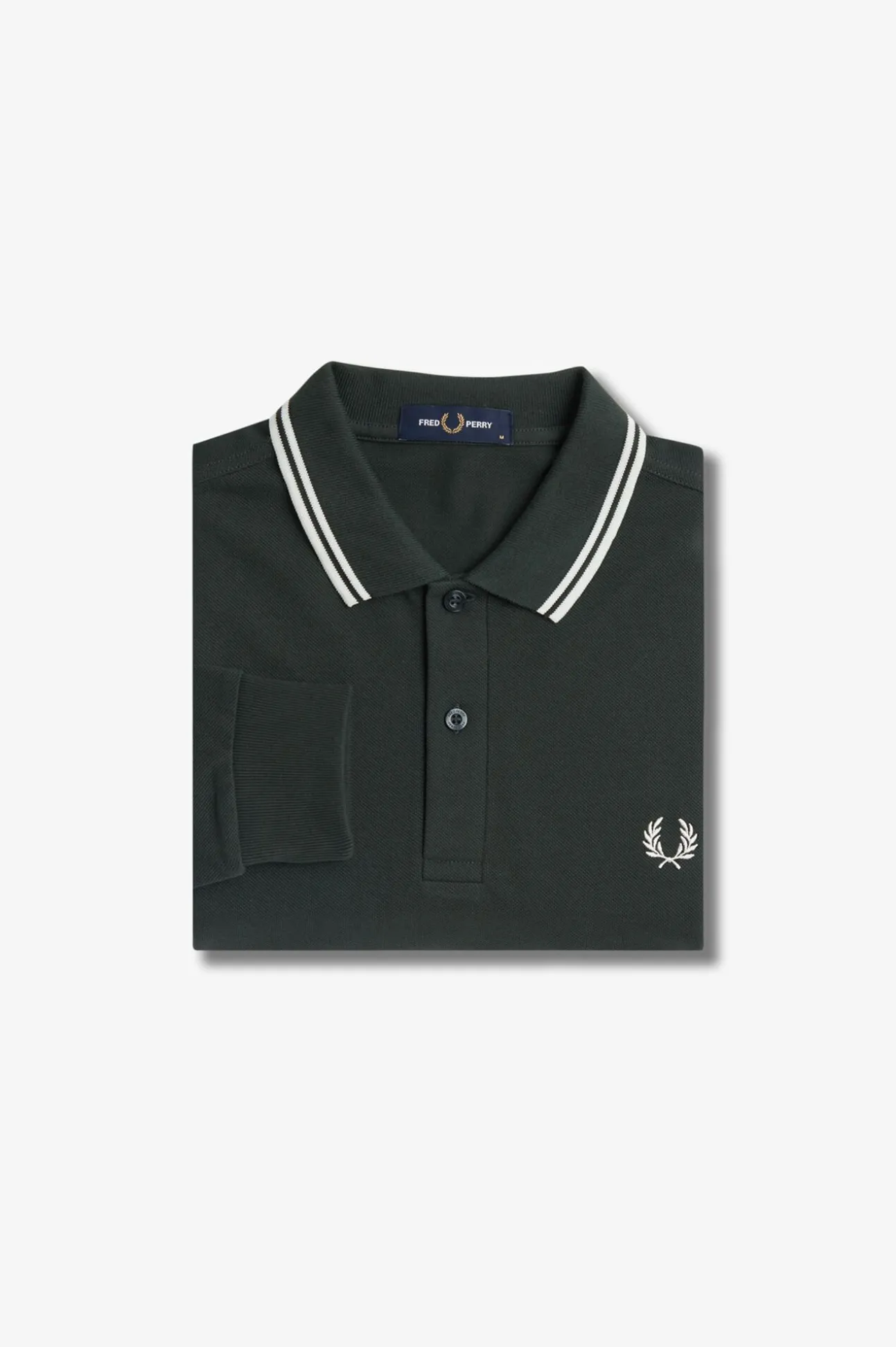 Polo piqué de manga comprida masculina