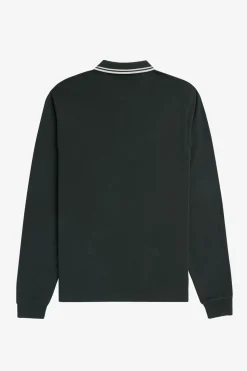 Polo piqué de manga comprida masculina