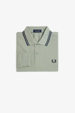 Polo piqué de manga comprida masculina