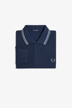Polo piqué de manga comprida masculina