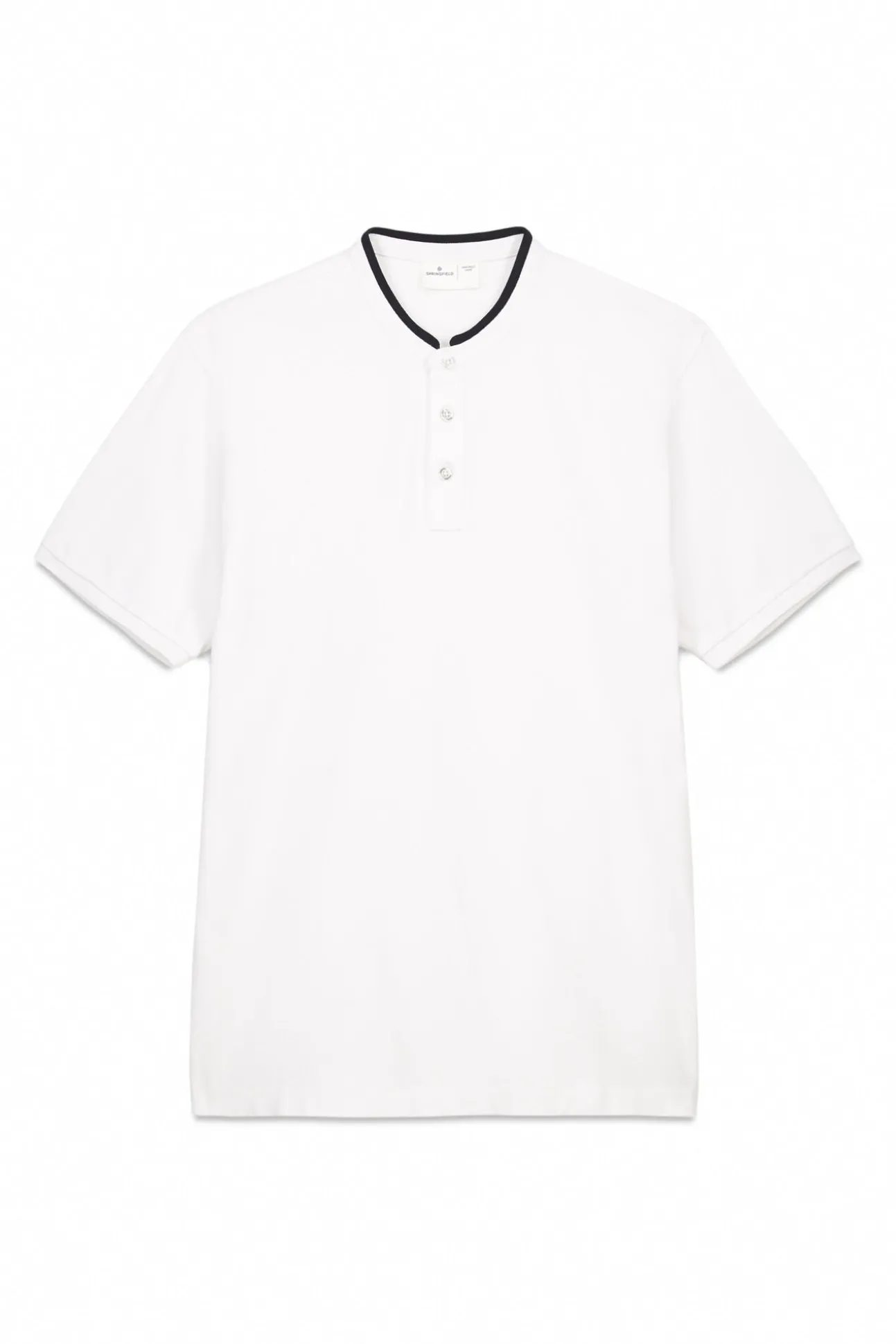 Polo piqué gola mao slim fit