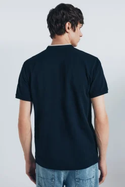 Polo piqué gola mao slim fit