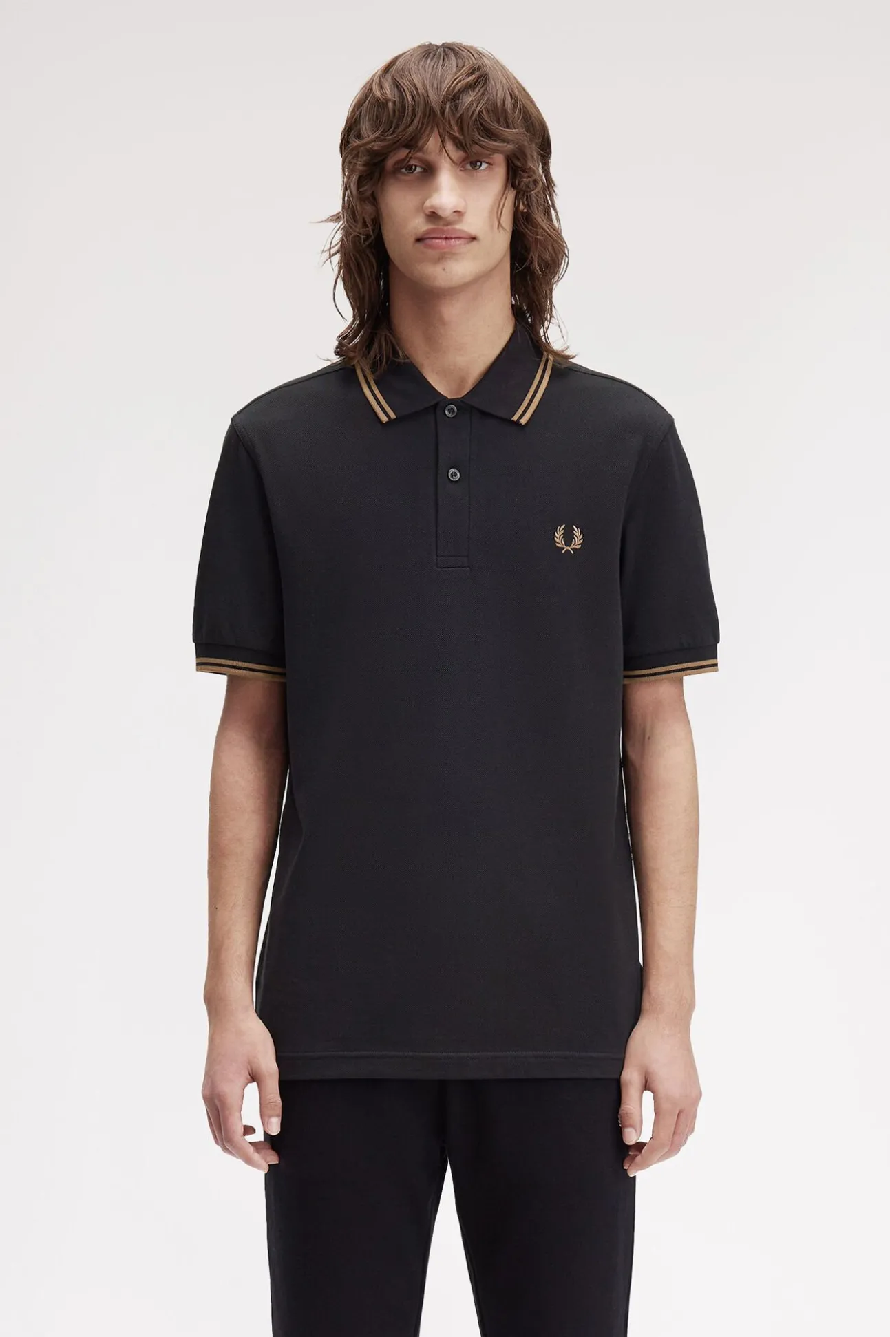 Polo piqué masculina de manga curta