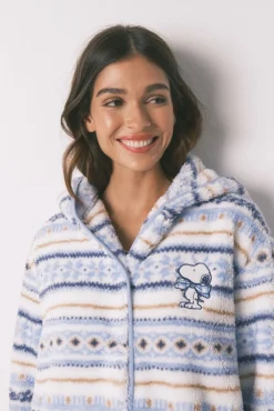 Robe com capuz e bordas do Snoopy