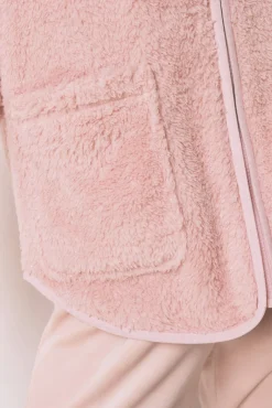 Robe curta tecido de pelo rosa lurex