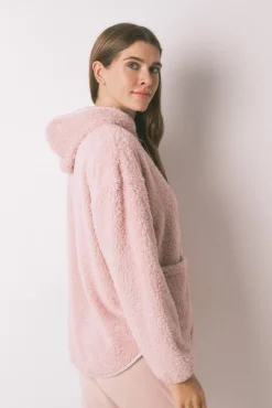 Robe curta tecido de pelo rosa lurex