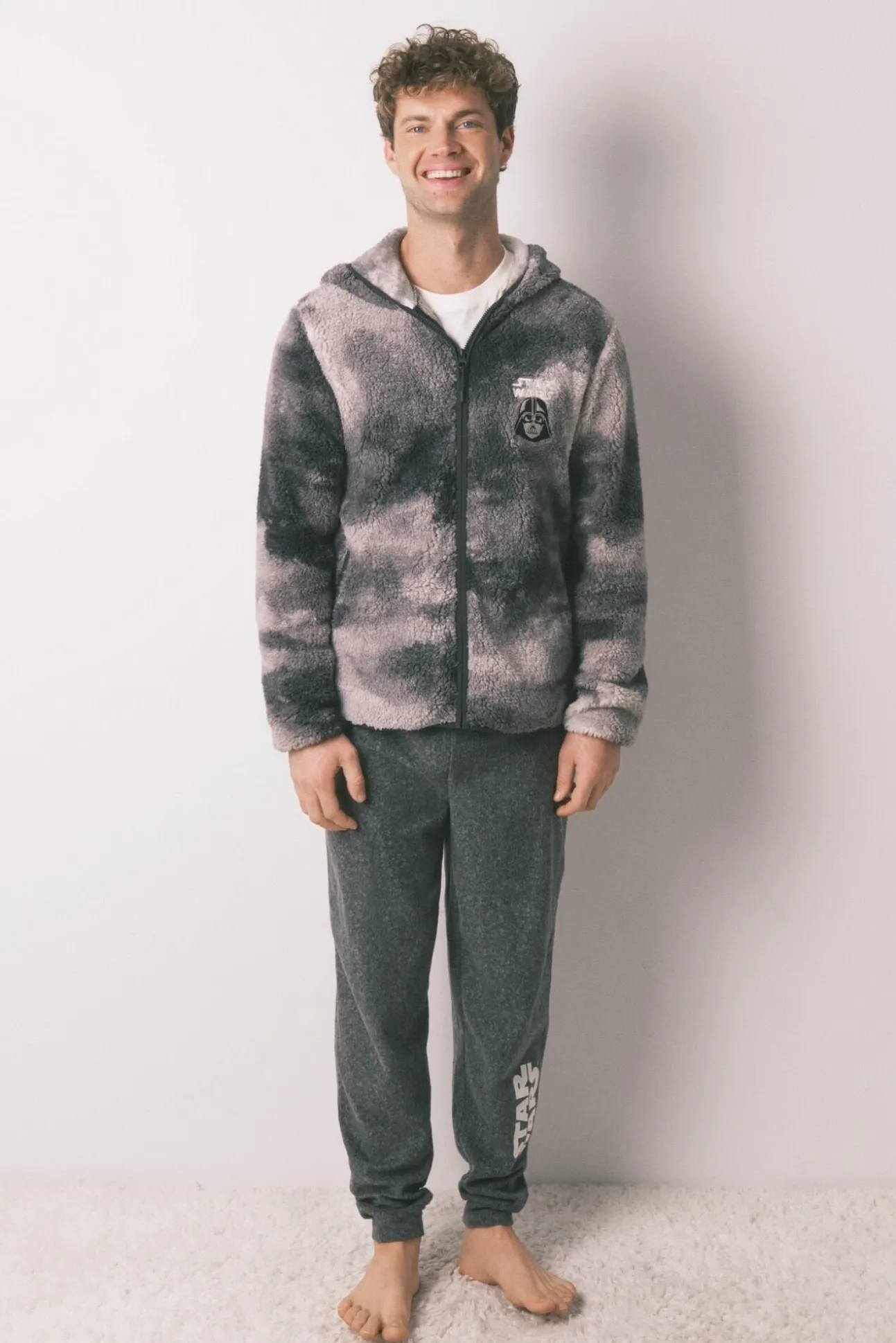 Robe curto masculino com pelo cinza Star Wars