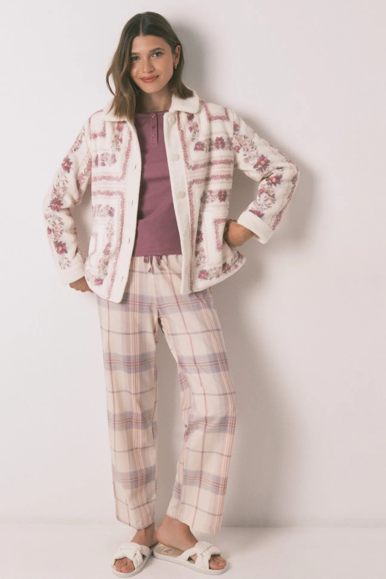 Robe curto rosa de polar