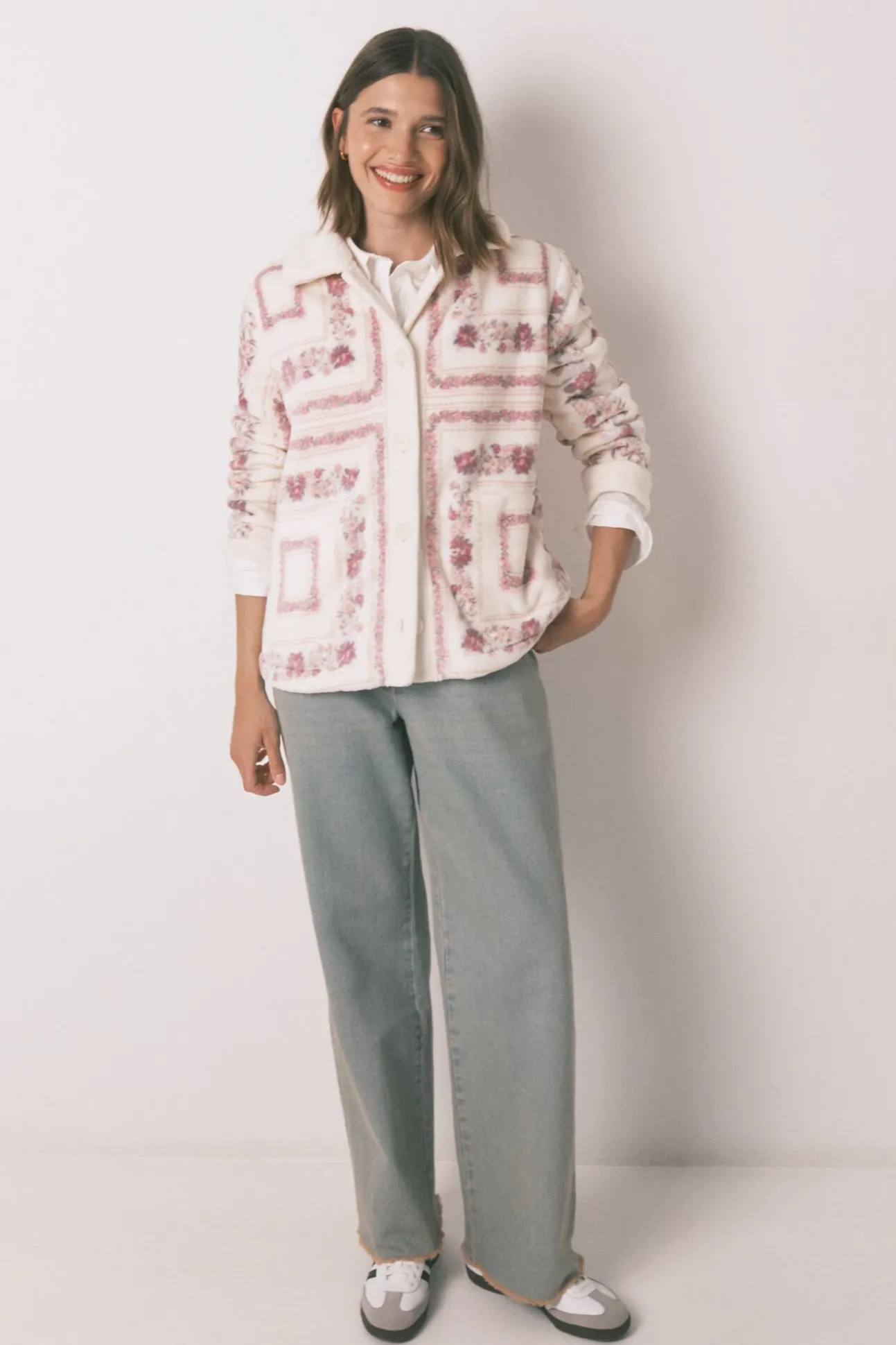 Robe curto rosa de polar