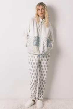 Robe de pelo com patchwork