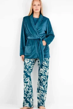 Robe em tecido polar elástico