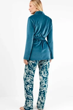 Robe em tecido polar elástico