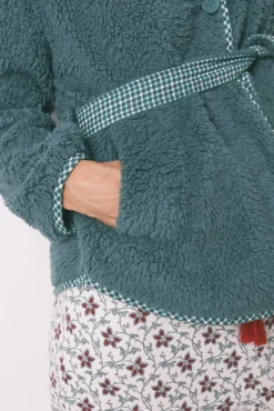 Robe estilo túnica de pelo verde