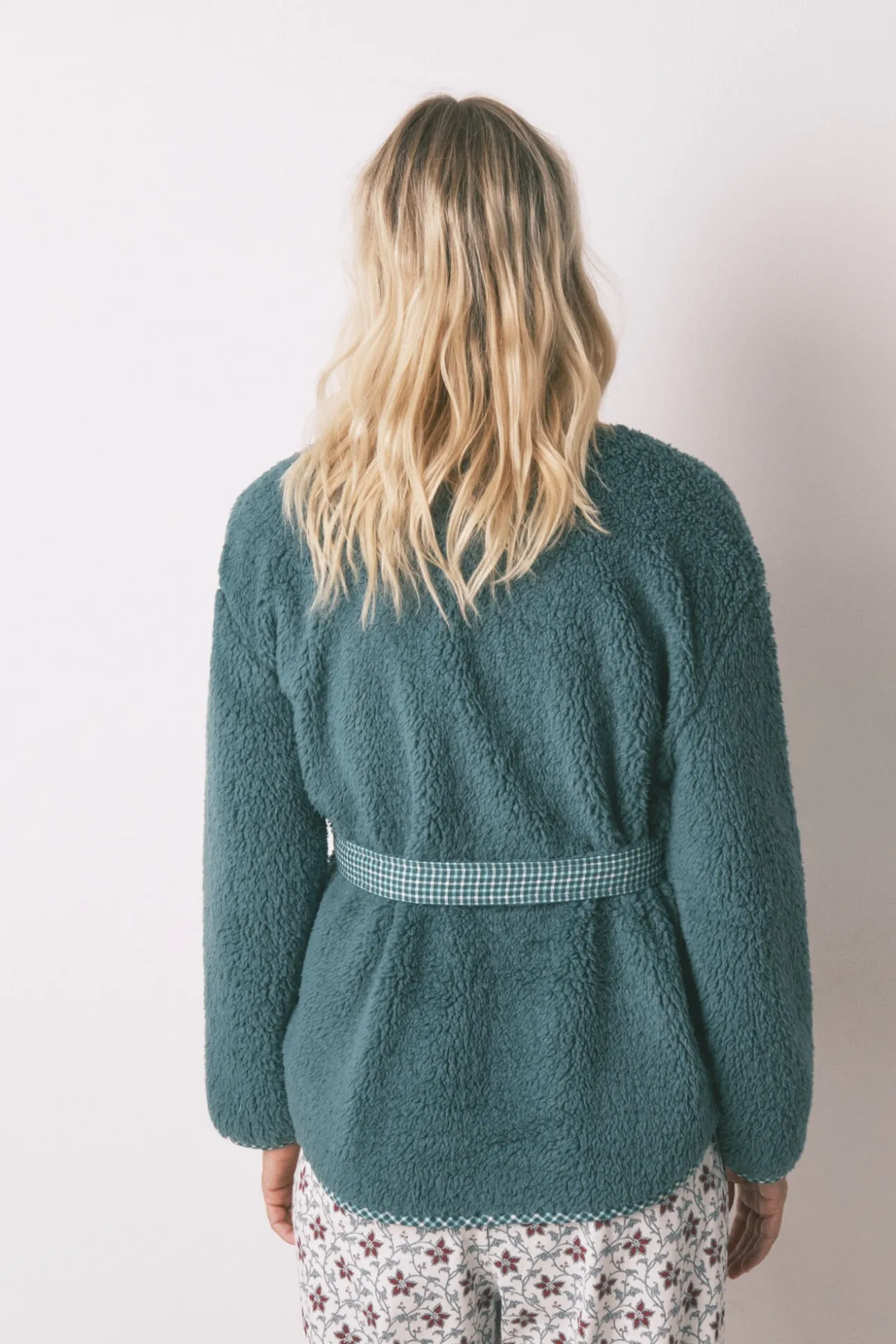 Robe estilo túnica de pelo verde