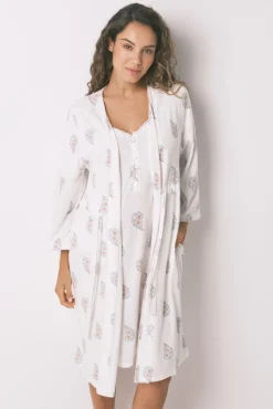 Robe longo "maternity" com estampa floral