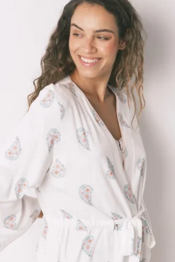 Robe longo "maternity" com estampa floral