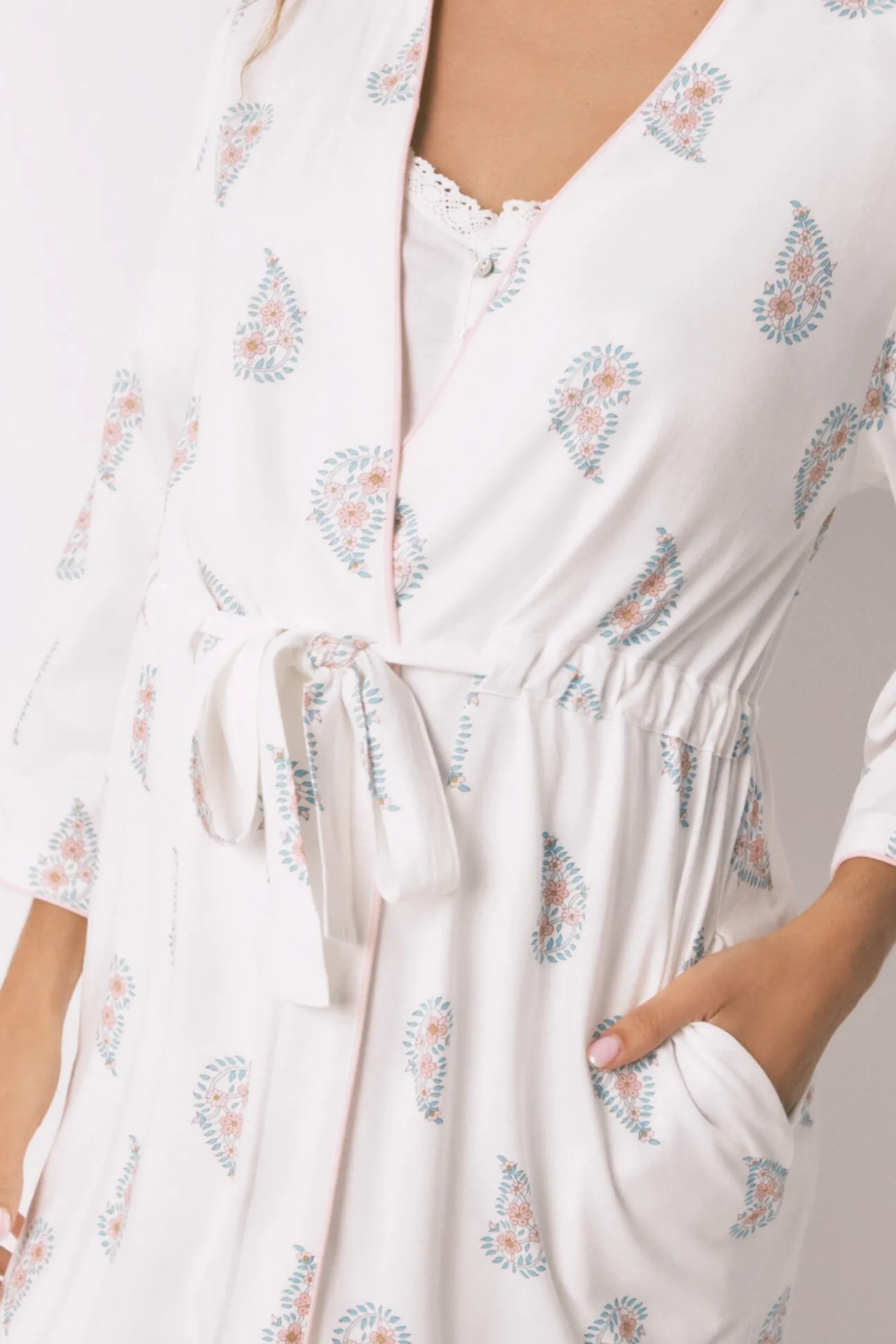 Robe longo "maternity" com estampa floral