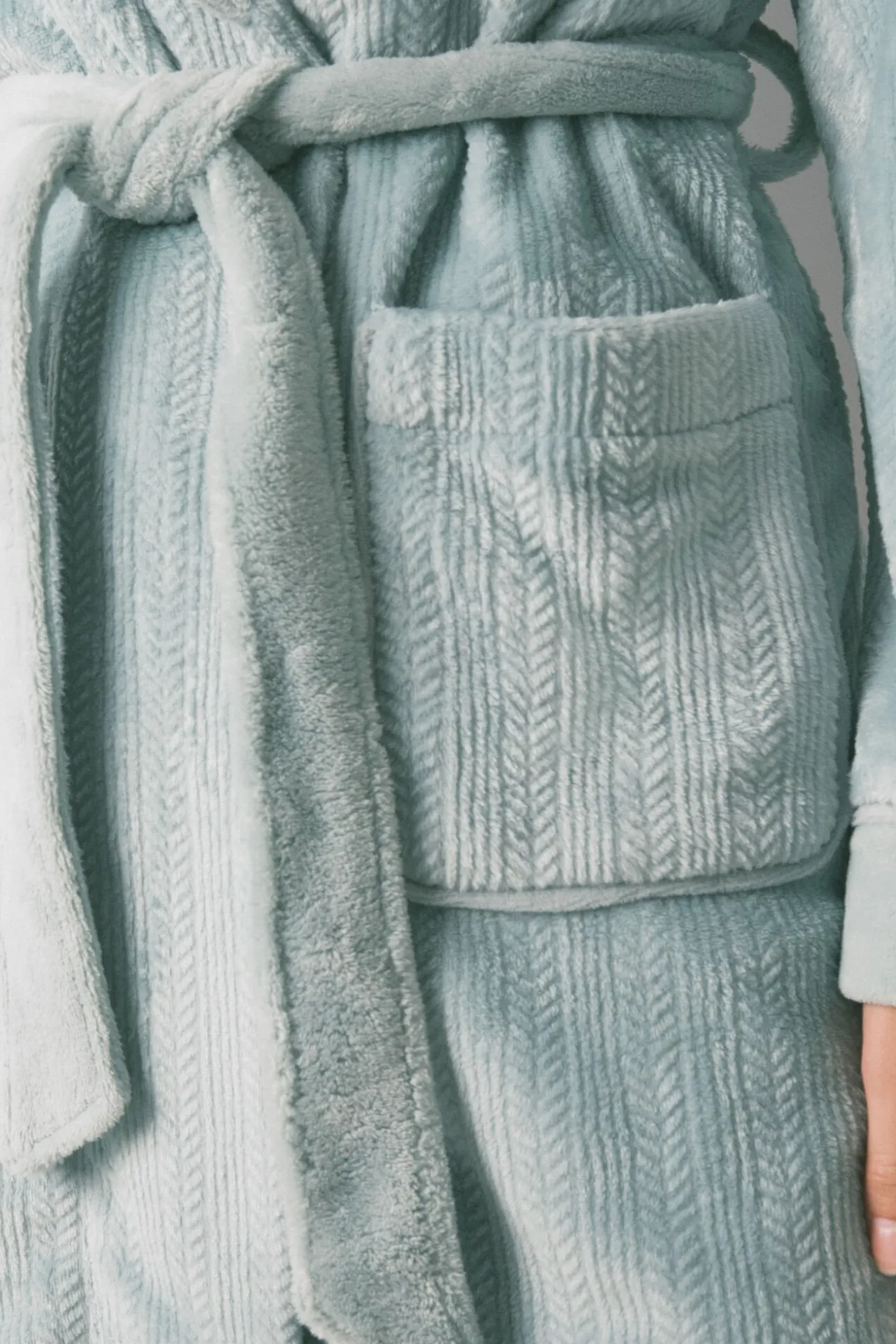 Robe midi cruzado de polar azul