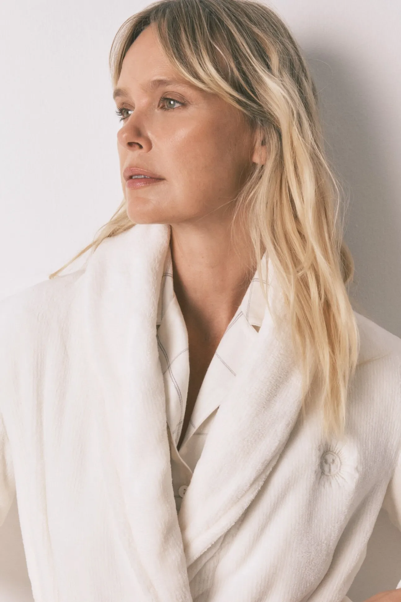 Robe midi de polar branca