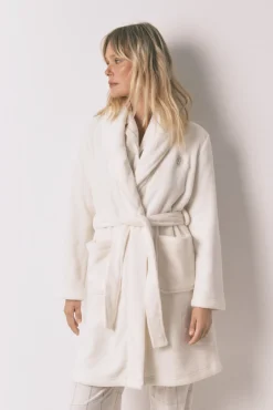 Robe midi de polar branca