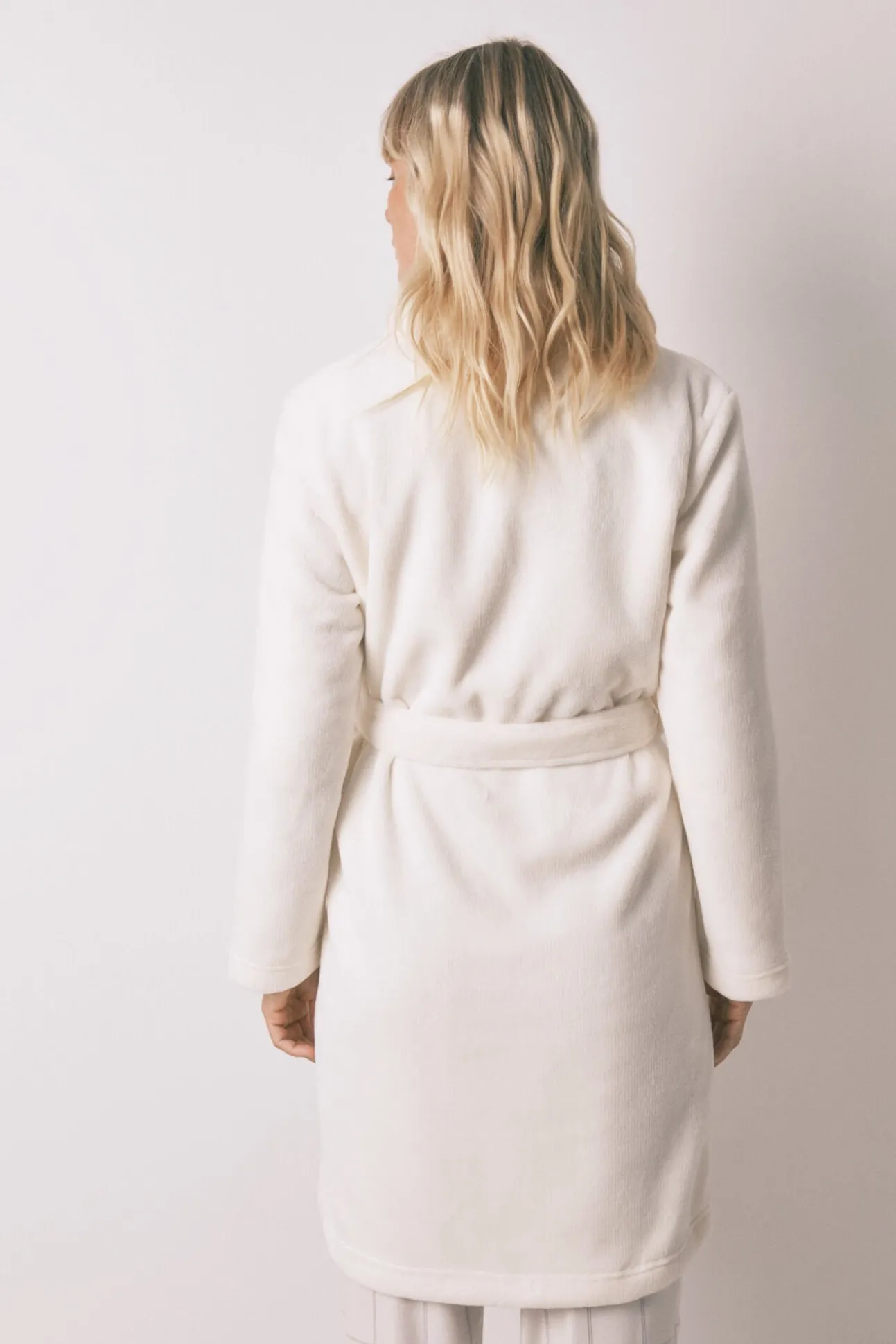 Robe midi de polar branca
