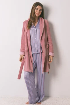 Robe midi de polar rosa